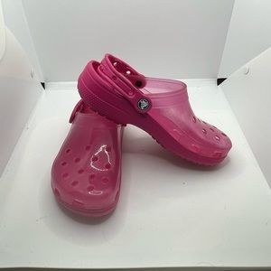 Crocs Classic Translucent Clogs Pink size 8